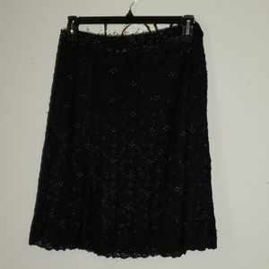 cAbi Ladies black and nude lace skirt